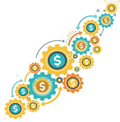 Gear Icons with Dollar Signs