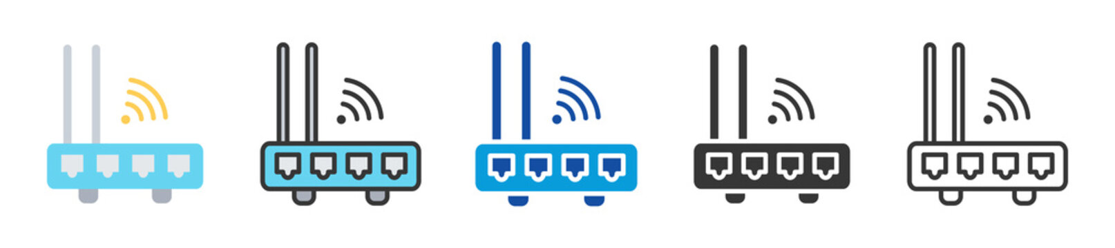 router icon set multi style various collection