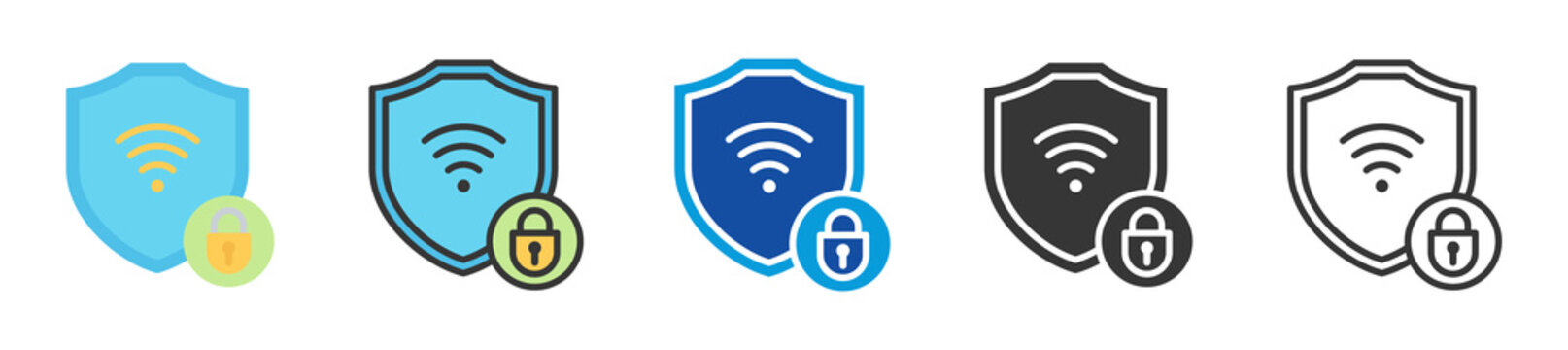 vpn icon set multi style various collection