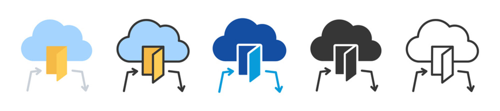 gateway icon set multi style various collection