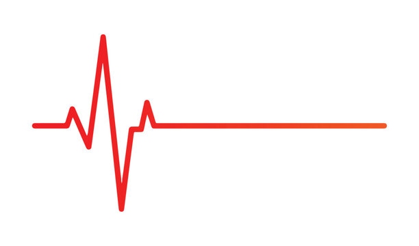 Red heartbeat line on white background medical concept