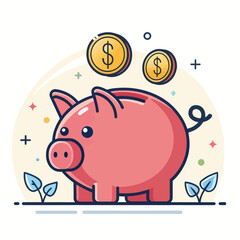 A Bold Minimalist Piggy Bank Icon for Finance Concepts