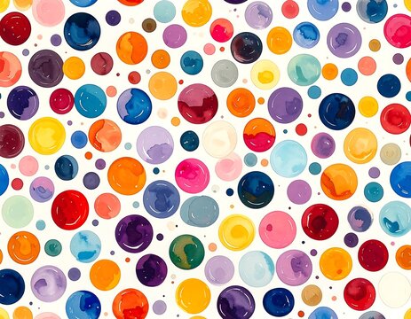 Colorful, abstract pattern of watercolor-style circles