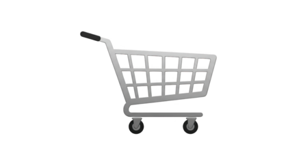 Shopping cart isolated on white background.