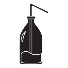 chemical laboratory bottles with straw glyph icon 