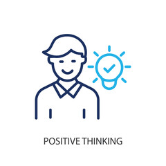 Positive thinking  thin line icons. Original vector illustration.