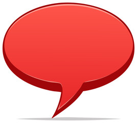 Vibrant red conversation bubble for communication and message sharing