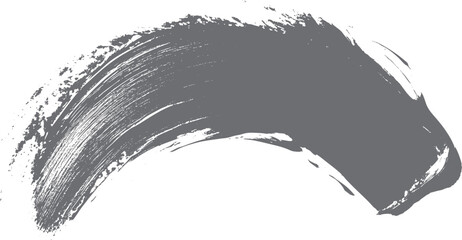 Textured grey brush stroke with rough edges and visible paint streaks on a white background vector