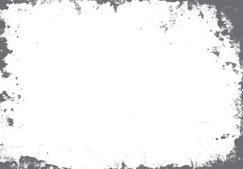 Textured gray grunge border with distressed abstract speckles and rough edges on a white background vector