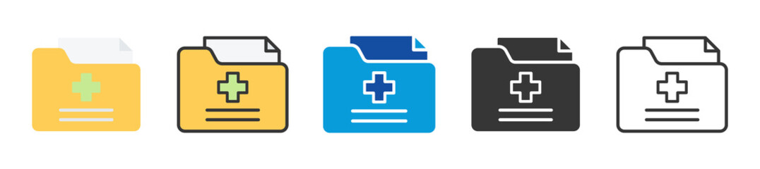 Fototapeta premium medical history icon set multi style various collection