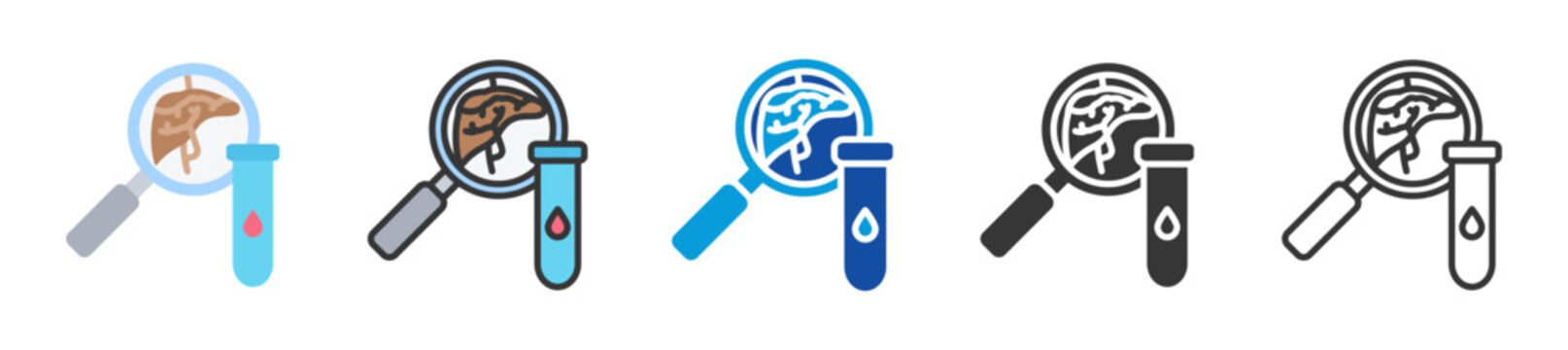 liver function test icon set multi style various collection