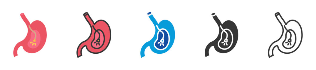 Naklejka premium endoscopy icon set multi style various collection