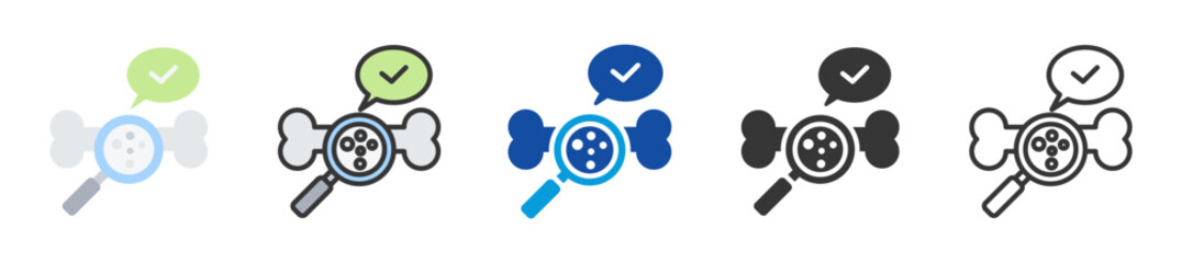 bone density test icon set multi style various collection