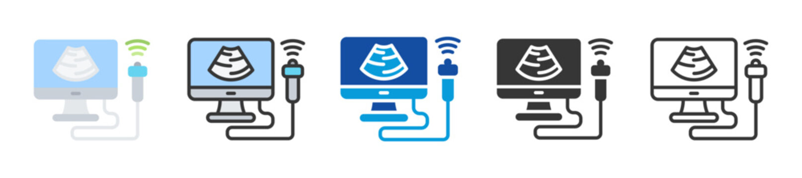 ultrasound icon set multi style various collection