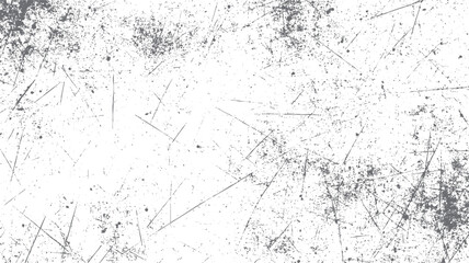 White background with scattered grey dust specks and thin linear scratches creating a distressed texture