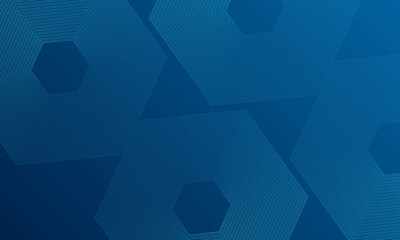 Abstract dark blue background with glowing geometric lines. Modern shiny blue hexagon lines pattern. Technology futuristic concept.