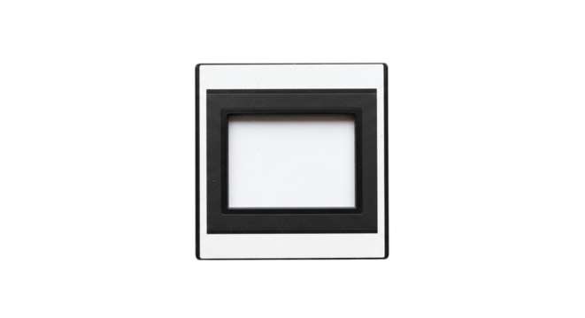 Square black and white frame isolated on transparent background, perfect for showcasing memories or artwork with a modern touch