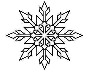 Intricate snowflake for winter coloring pages