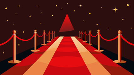 Red carpet event with ropes and stars © sumona