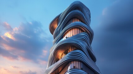 Futuristic architectural marvel - A modern building with unique design.