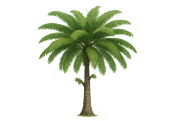 Green palm tree creating tropical vibes, summer, vacation, and nature themes on a transparent background