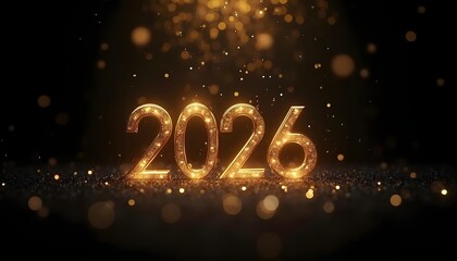 Golden Glitter 2026 New Year Background