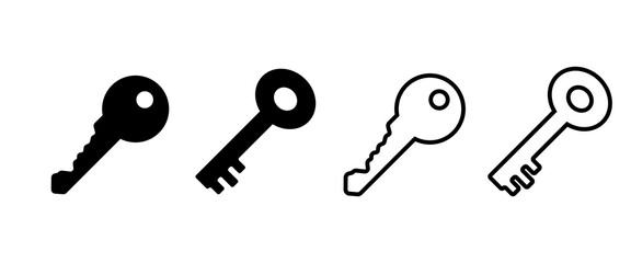 Key symbol icon set
