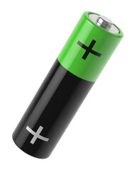 Obraz premium Green black battery power symbol isolated on a transparent background
