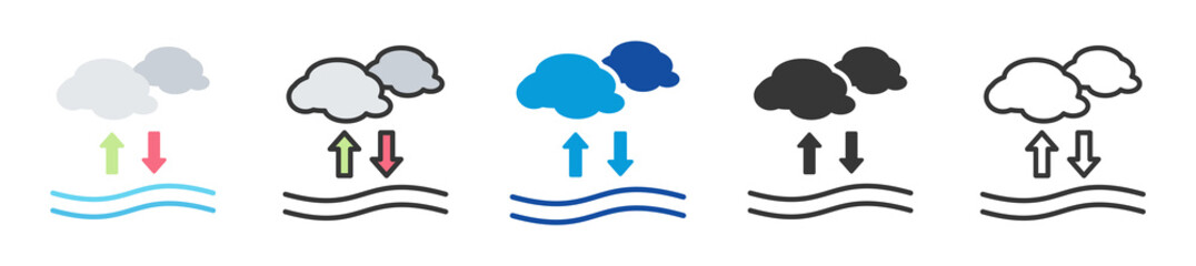 acidification icon set multi style various collection