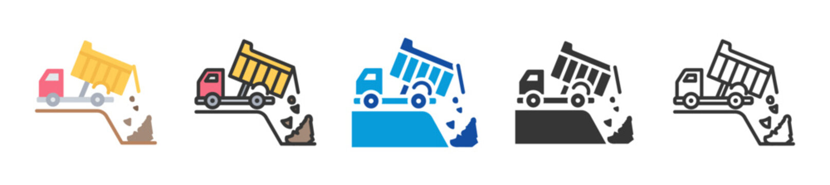 landfill icon set multi style various collection