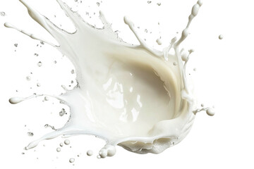 Milk splash on black dynamic, creamy, flowing action shot