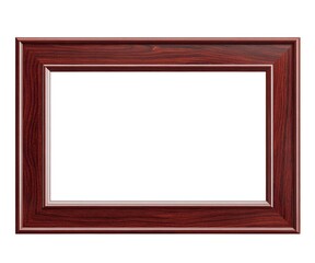 Horizontal dark wood picture frame on white