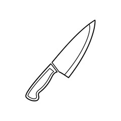 Outline Drawing of a Chefs Knife.