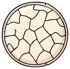 Obraz premium Cracked earth pattern in a circle abstract texture design