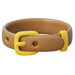 3d stylized brown belt with buckle for formal outfit