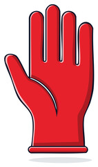 Obraz premium Red Work Glove Illustration Full Hand Palm Protection Handwear Single Object