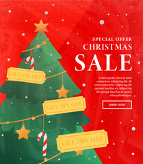Christmas sales promotion banner