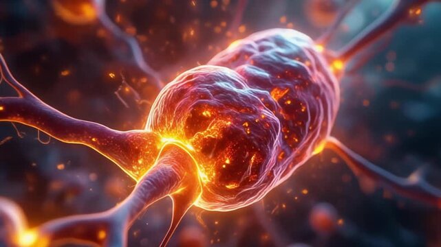 A vibrant neuron illustrates the process of epigenetic modification, as a biological signal pattern is altered within the cell nucleus