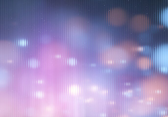 Abstract background with bokeh lights and vertical lines in shades of purple and blue color scheme