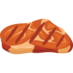 Juicy Grilled Steak With Brown Marbling And Reddish Brown Color On A Transparent Background Ready To Be Served