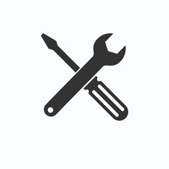 wrench, screwdriver, tool, tools, repair, maintenance, fix, construction, mechanical, equipment, hardware, icon, symbol, graphic, design, service, workshop, diy, engineering, industry, utility, instru