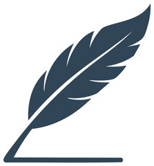 Fototapeta premium Stylized drawing of a feather with a pen nib graphic