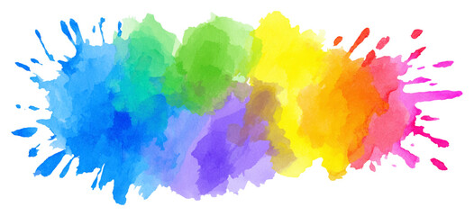 Vibrant Rainbow Watercolor Paint Splash Background