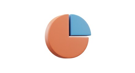 3D Pie Chart with Orange and Blue Segments.