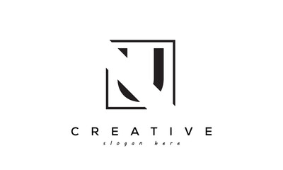 U Geometric Negative Space Square Logo Design