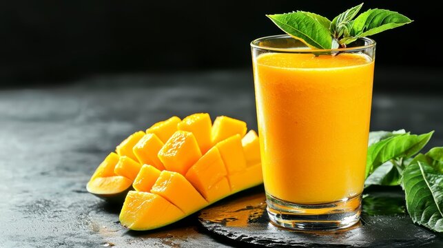Refreshing mango smoothie recipe kitchen food photography bright close-up healthy living
