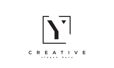Y Geometric Negative Space Square Logo Design