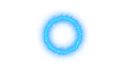 Electric plasma portal ring on transparent.