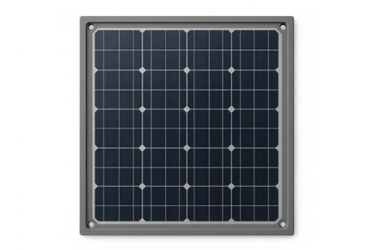 Solar panel generating clean power, providing renewable electricity, and promoting green energy on a transparent background