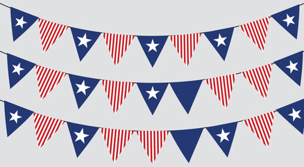 Fototapeta premium Patriotic bunting decoration isolated on